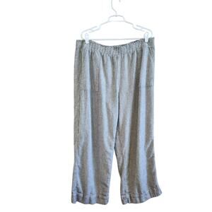 Time And Tru Elastic Waist Pockets Striped Wide Leg Pants Black White Size 2XL